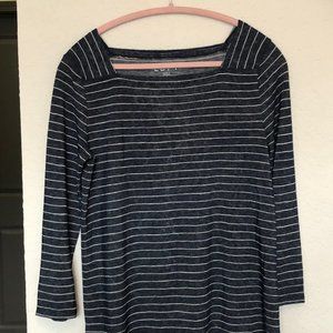 Loft, size M, blue and white stripe top